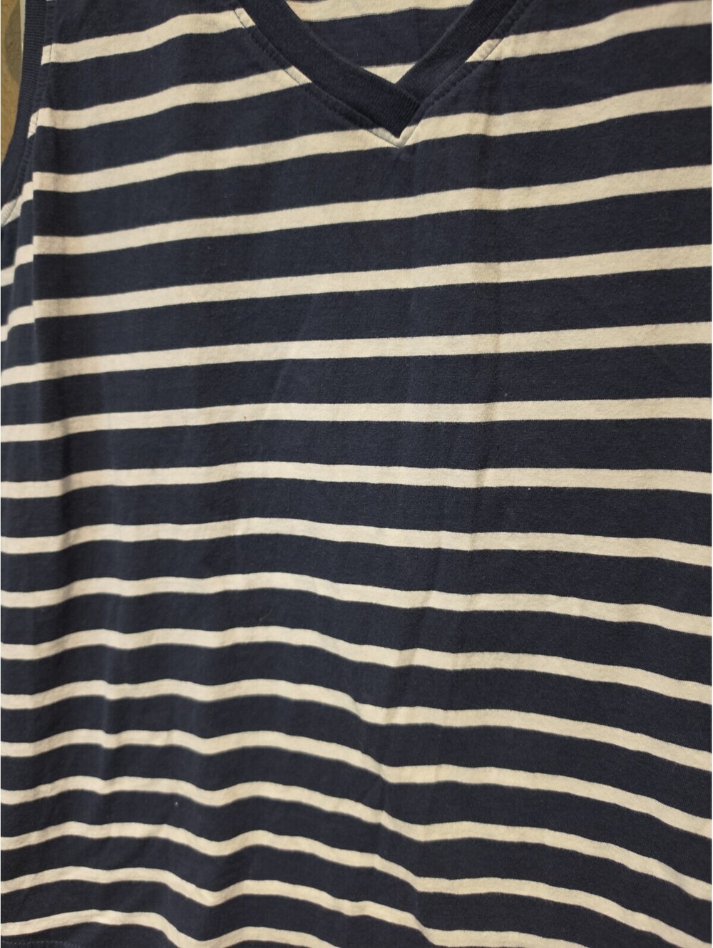 PACT 100% Organic Cotton Navy & White Stripe Sleeveless Tank Top Women's Medium - Picture 2 of 5